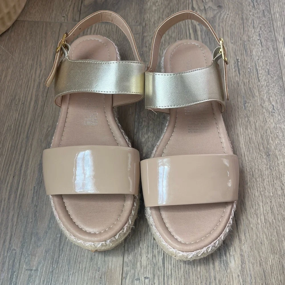 Studded‎ Espadrilles Tan Gold Via Luna Sz 8.5 Sz 39 Boho Beach